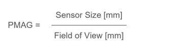 PMAG Primary Magnification Equation Calculation Algorithm for Machine Vision Optics